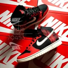 NIKE DUNK HIGH タータンチェック レッド ブラック