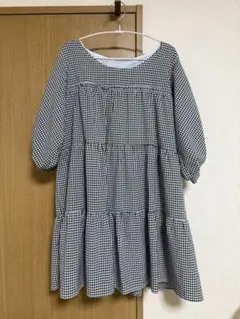 ems ギンガムチェック柄ティア－ドチュニックワンピース エムズエキサイト