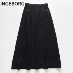 01880◻︎◻︎ インゲボルグ　スカート　ツイード　金ボタン ロング丈
