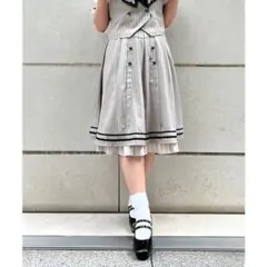 axes femme チェーン付ダブルボタンスカート ベージュのサムネイル