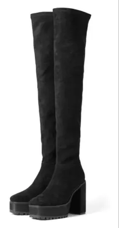 GRL チャンキーヒールニーハイブーツ　25cm