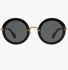 美品　MIU MIU ラウンドフレーム サングラス ブラックのサムネイル