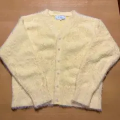 ロペピクニック フェザーニットVネックパールカーディガン 黄色