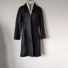 MAXSTUDIO　黒革コートAライン