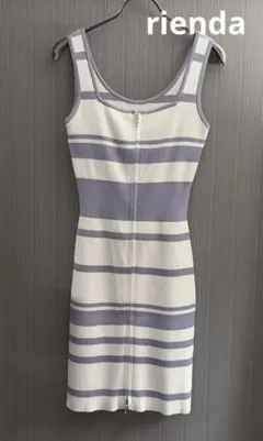 rienda 2way ZIPタイトmini knit OP ミニワンピース
