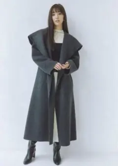 極美品✨フレイアイディー 23AW ビッグカラーリバー ロングコート Aライン