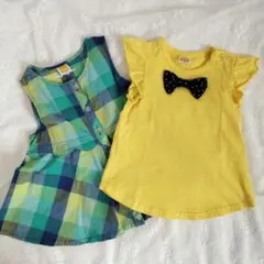 ムージョンジョン　トップス　チュニック　3点セット　90-100cm　黄色　青