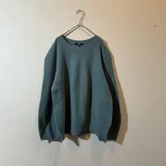 ユニクロ　3Dラムブレンドクルーネックセーター（長袖）　ブルー　Lサイズ