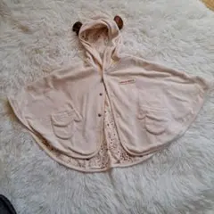 Comme ça fossette ベビーポンチョ ベージュリバーシブル