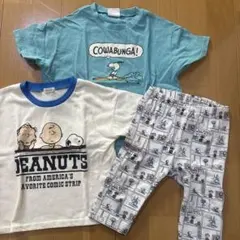 スヌーピー Tシャツ 3点セット 90サイズ 水色　白