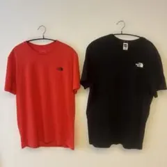 THE NORTH FACE Tシャツ 赤 黒 2枚セット　数回着用