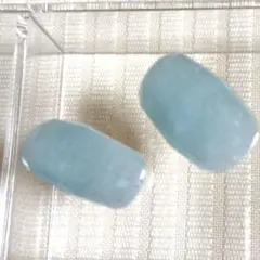 淡い水色の天然石(アクアマリン)ビーズ2個セット