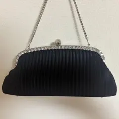 結婚式　バッグ　パーティバッグ　オケージョンバッグ がま口　黒