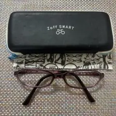 Zoff　ゾフ　メガネフレーム　レディース　眼鏡ケース　眼鏡拭き付き