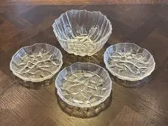 クリスタルガラス ボウルと皿セット