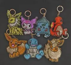 ポケモン クロミ ラインストーン キーホルダー 7点セット　まとめ売り　キラキラ
