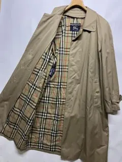 80’s バーバリー ビンテージ ノバチェック ステンカラーコート ベージュM位
