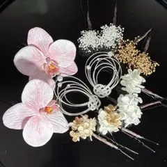 ⭐️胡蝶蘭・水引髪飾りパール付き⭐️ 和装　前撮り　結婚式　卒業式