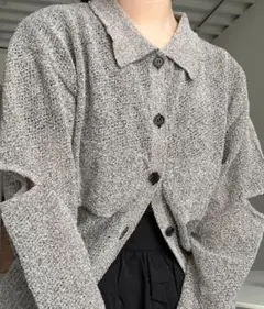 lawgy パターンコンパクトスリーブホールニット