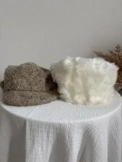 【値下げ中！】【美品】冬用帽子 ファーハット キャスケット