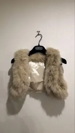 フォックス　ラビット　ファー　ボレロ　ジレ ベスト 毛皮　ノースリーブ コート