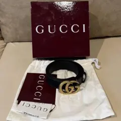 新品GUCCI ブラック ベルト GGロゴ　鑑定付き