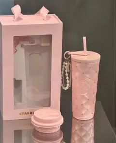 中国スターバックス　ステンレスタンブラー　ラインストーン　バレンタイン　チャーム