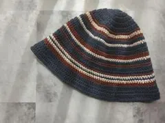 クラッシャーハット　クロシェハット　ハンドメイド