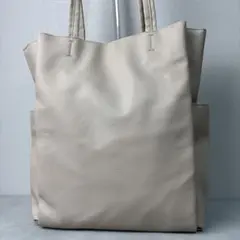 未使用級✨ハニーズ トートバッグ フェイクレザー ベージュ シボ革