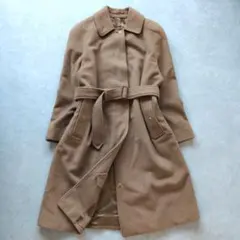 バーバリーズ ウールカシミヤ ベルデットコート キャメル