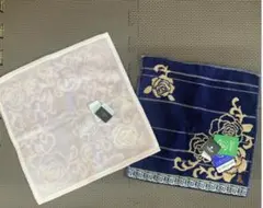 新品未使用　LANVIN　ランバン　薔薇柄　タオルハンカチ　2枚組