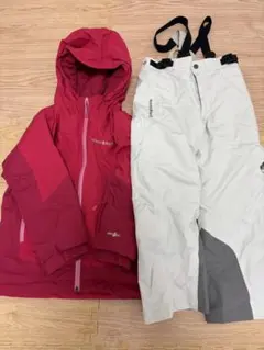 mont-bell キッズ用スキーウェア上下セット 120 赤