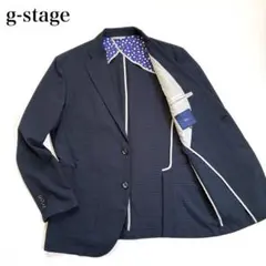 美品 g-stage シアサッカー ネイビー テーラードジャケット XL 洗えるのサムネイル