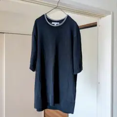 ★使用感低【ユニクロ】 半袖ニットセーター ネイビー Lサイズ