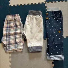80cm　ズボン　まとめ売り　3枚セット　ハーフパンツ　7分丈