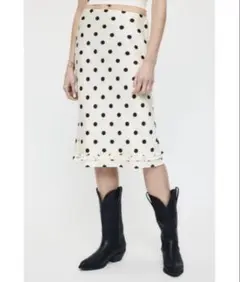 MOUSSY SATIN DOT スカート WHTのサムネイル