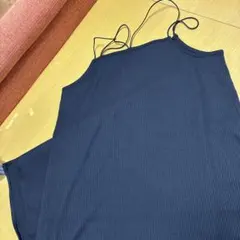 GU リブキャミワンピース　黒色