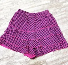 平成レトロ　ギンガムチェックフリルショートパンツ　フェアリーグランジ　平成女児