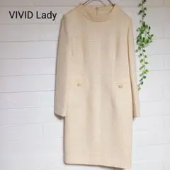 VIVID Lady 膝丈タイトワンピース　9A3 肩パット入り　美品のサムネイル