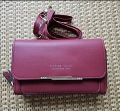 新品レッド　ショルダーバック　お財布バック　スマホバック