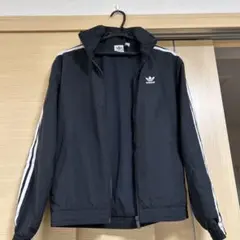adidas ブラック ジャージ ナイロンジャケット