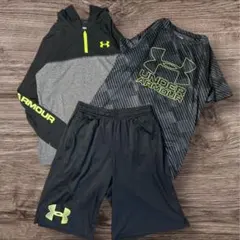 【美品】アンダーアーマー 3点 セットアップ YXL 160 レディースS-M