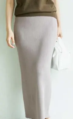 コカ　リブニット　タイトスカート　フリーサイズ　グレージュ