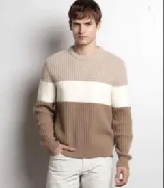 セオリー クルーネックセーター モンターナウール カシミア混 ボーダー 22AW