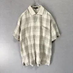 DAKS ダックス リネン100% 半袖 シャツ チェック Mサイズ 麻のサムネイル