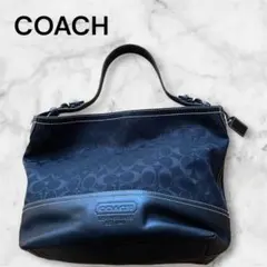 【美品】COACH シグネチャー　ワンハンドルショルダー　キャンバス/レザー