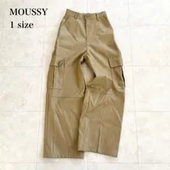 マウジー　フェイクレザーカーゴパンツ　1 ワイド ハイウエスト モードカジュアル