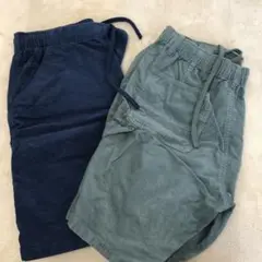 ユニクロ　コーデュロイショーツ　グリーン　ブルー　Mサイズ　ハーフパンツ