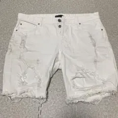 ZARA ザラ　メンズ　ショート　ダメージ　ホワイト