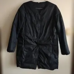 無印良品　ポケッタブル　ノーカラーダウンコート　Mサイズブラック